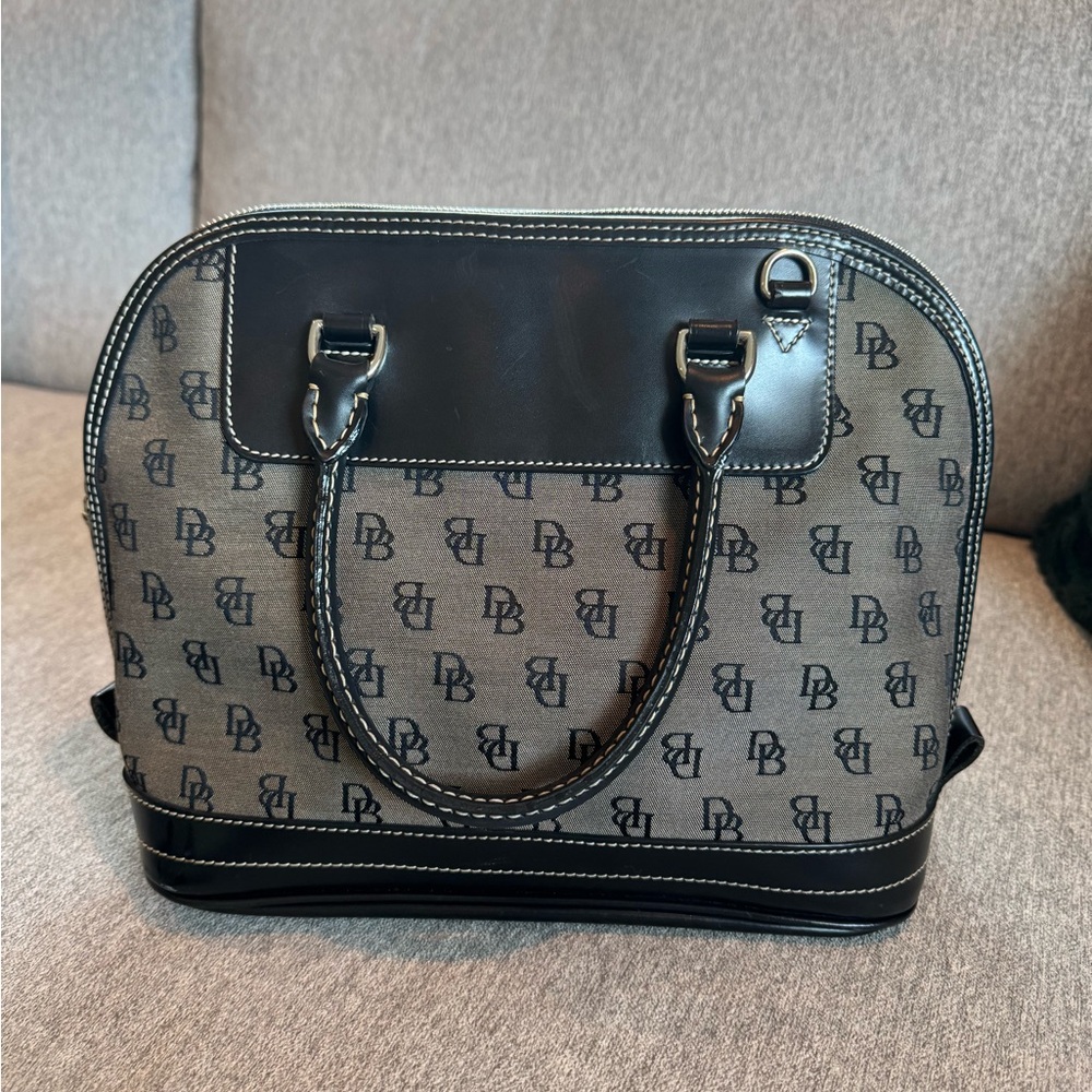 Dooney & Bourke Brown and Black Structured Satchel
